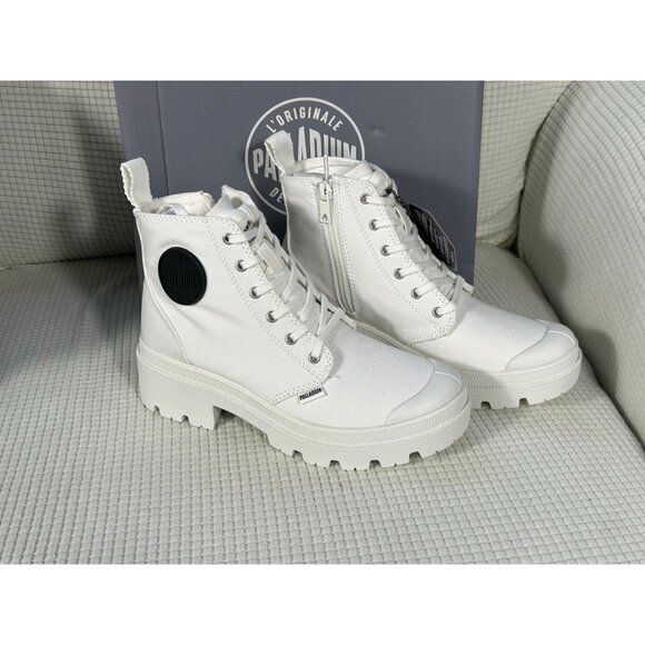 Palladium Pallabase Twill Hi Tops, Star White, Size US 11, EU 43 - Picture 1 of 5
